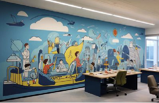 天全办公室墙绘的特点。