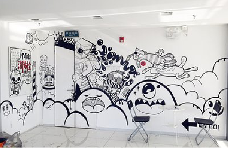 天全手绘墙并非传统涂鸦。